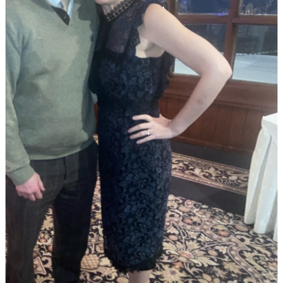 Zara blue and black lace dress Sz M - Picture 15 of 15